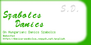 szabolcs danics business card